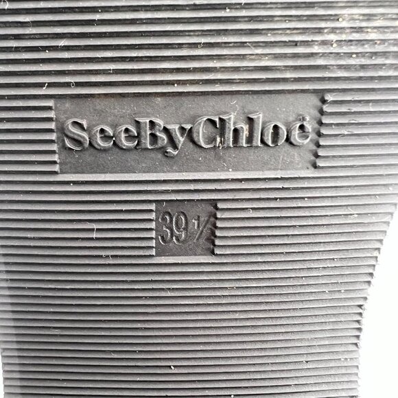 See By Chloe Women Size Eu 39.5 US 9.5 Brown Suede Leather Side Zip Ankle Boot - Picture 12 of 16